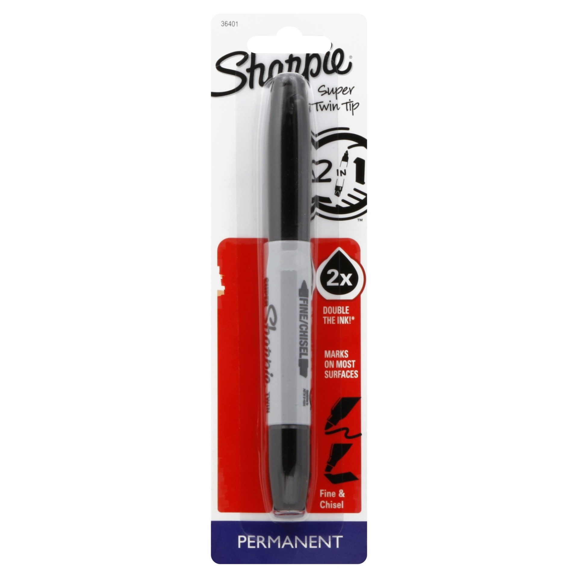 slide 1 of 6, Sharpie Black Twin Tip Permanent Marker, 1 ct