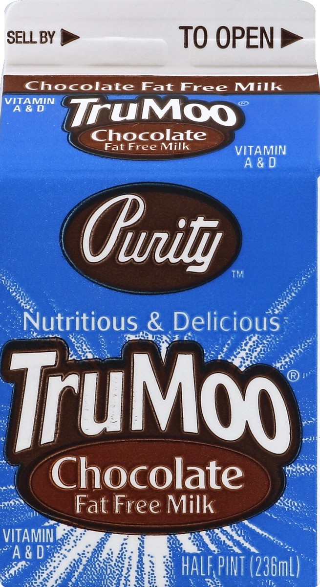 slide 3 of 4, TruMoo Fat Free Chocolate Milk 0.5 pt, 1/2 pint