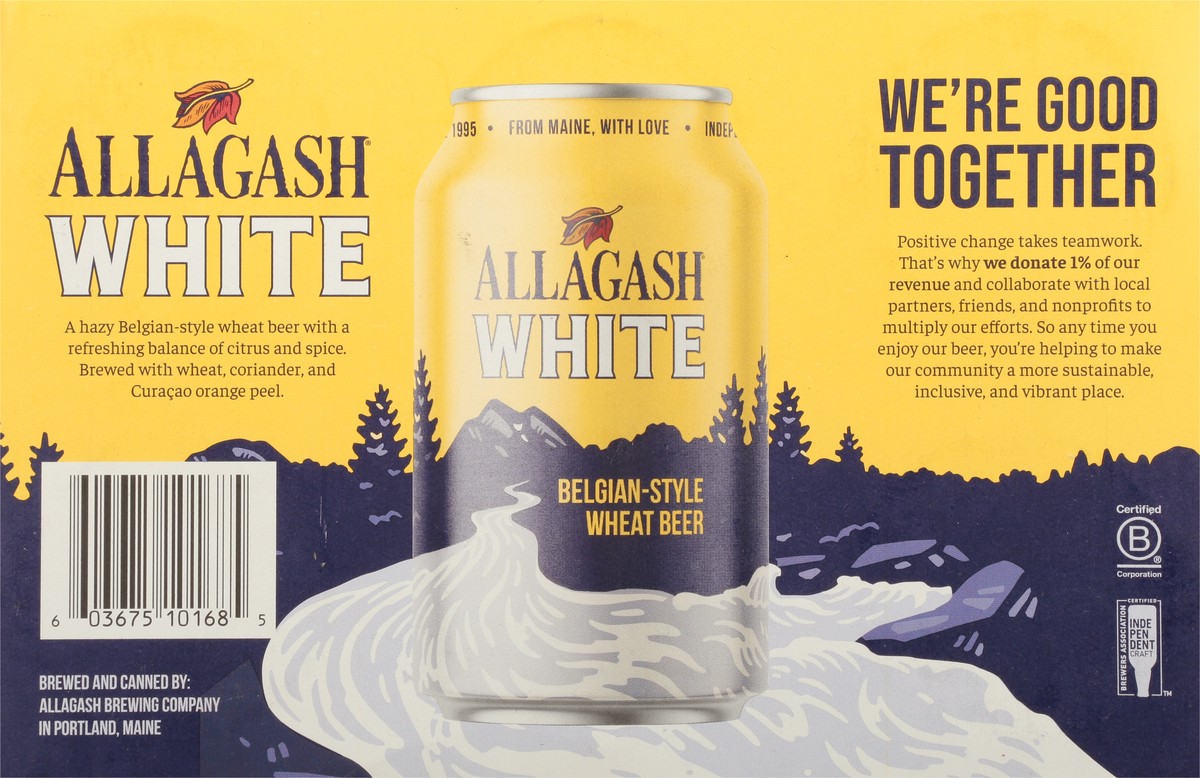 slide 7 of 9, Allagash Beer, Wheat, Belgian-Style Wheat, White 6 Pack, 12 fl oz