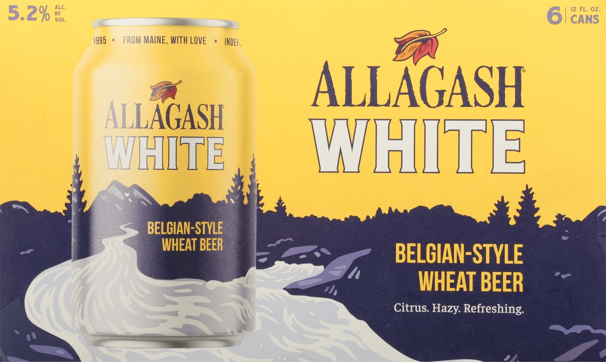 slide 5 of 9, Allagash Beer, Wheat, Belgian-Style Wheat, White 6 Pack, 12 fl oz