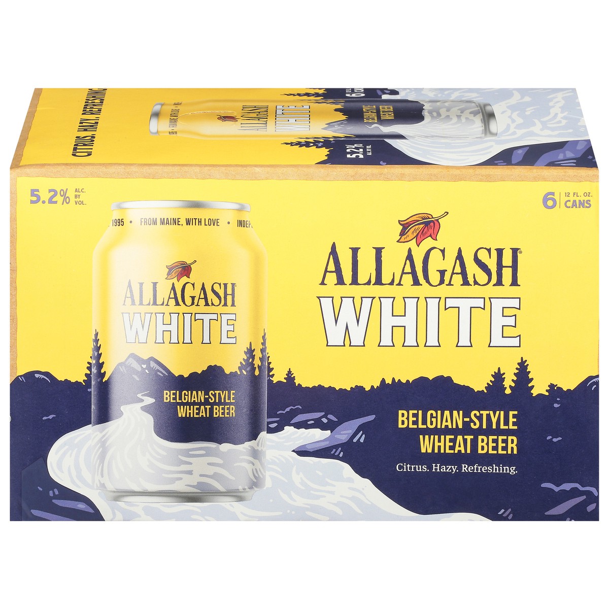 slide 1 of 9, Allagash Beer, Wheat, Belgian-Style Wheat, White 6 Pack, 12 fl oz