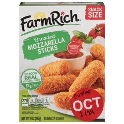 Farm Rich Breaded Mozzarella Sticks Snack Size 10 oz