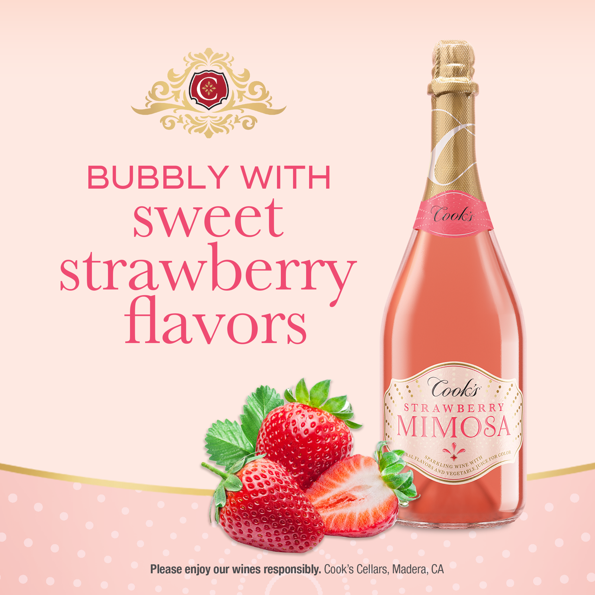 slide 8 of 9, Cook's California Champagne Strawberry Mimosa California Sparkling White Wine, 750 ml