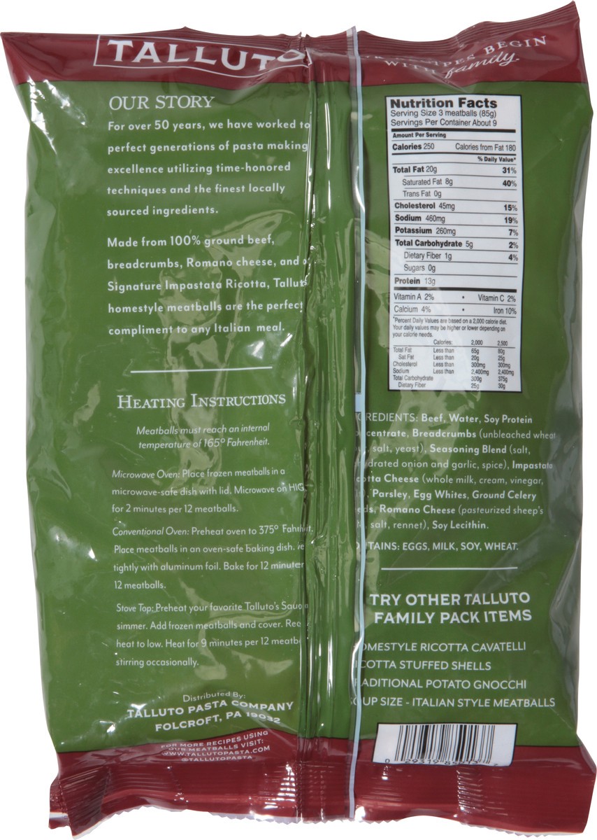 slide 10 of 14, Talluto's Sandwich Size Italian Style Meatballs Family Pack 28 oz, 28 oz