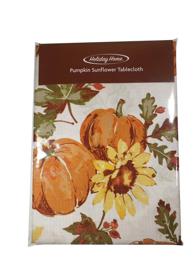 slide 1 of 1, Holiday Home Pumpkin Sunflower Tablecloth, 60 in x 84 in