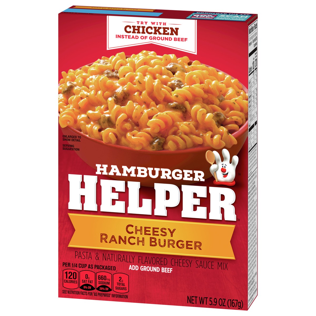 slide 3 of 9, Hamburger Helper, Cheesy Ranch Burger, 5.9 oz box, 5.9 oz