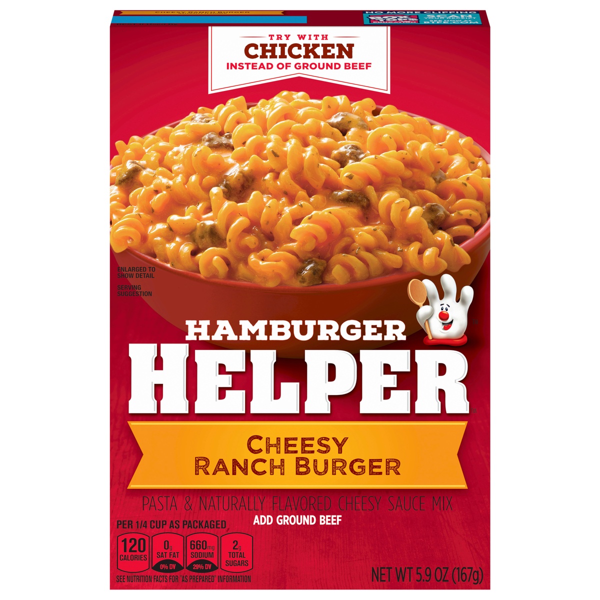 slide 1 of 11, Hamburger Helper, Cheesy Ranch Burger,box, 5.9 oz