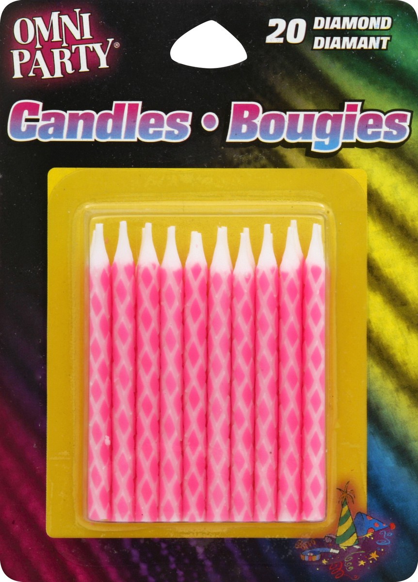 slide 2 of 2, Omni Party Pink Diamond Candles, 20 ct