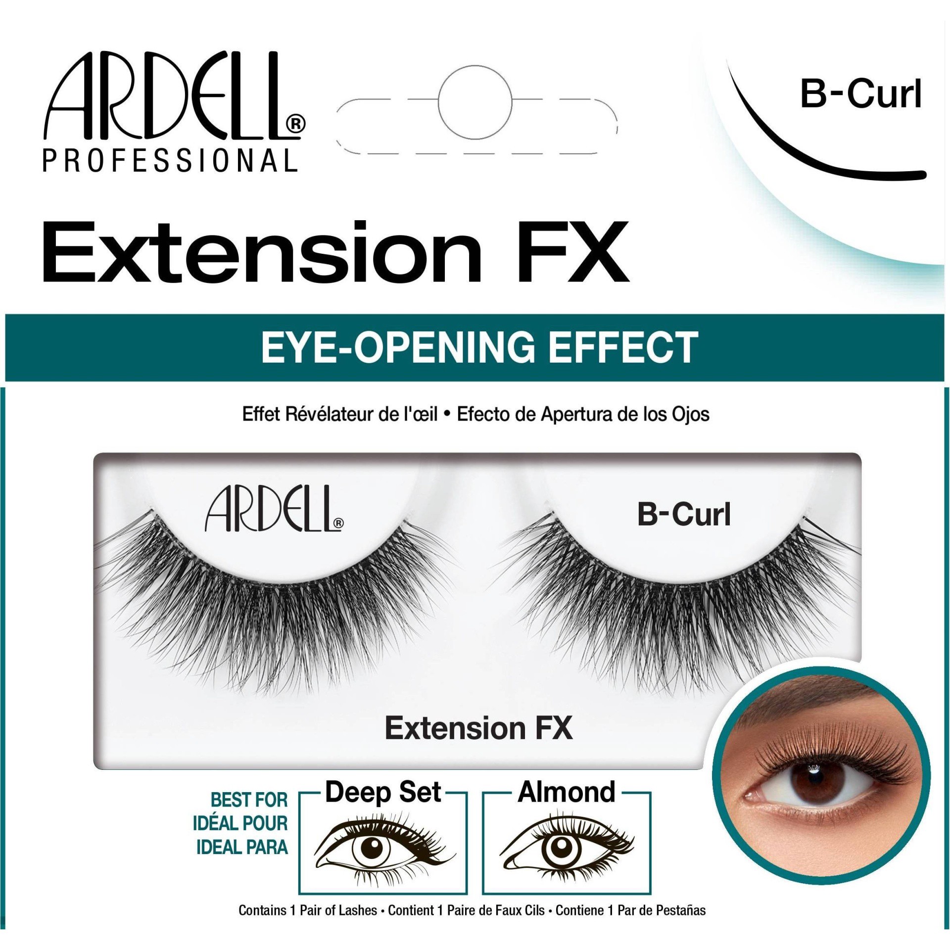 slide 1 of 3, Ardell Extension FX B-Curl Eye-Opening Effect Lash (Pair), 1 ct