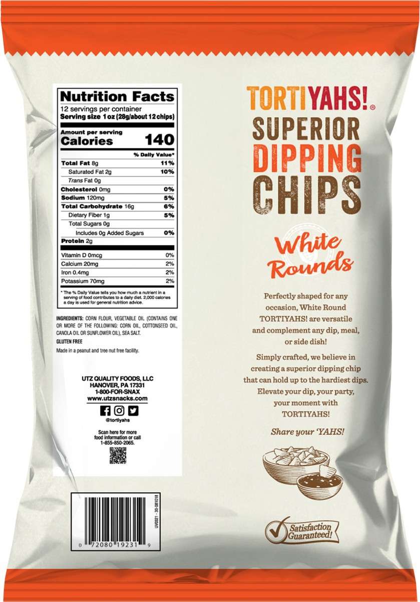 slide 10 of 12, Tortiyahs! 12 oz TORTIYAHS! White Rounds Sea Salt Tortilla Chips, 12 oz