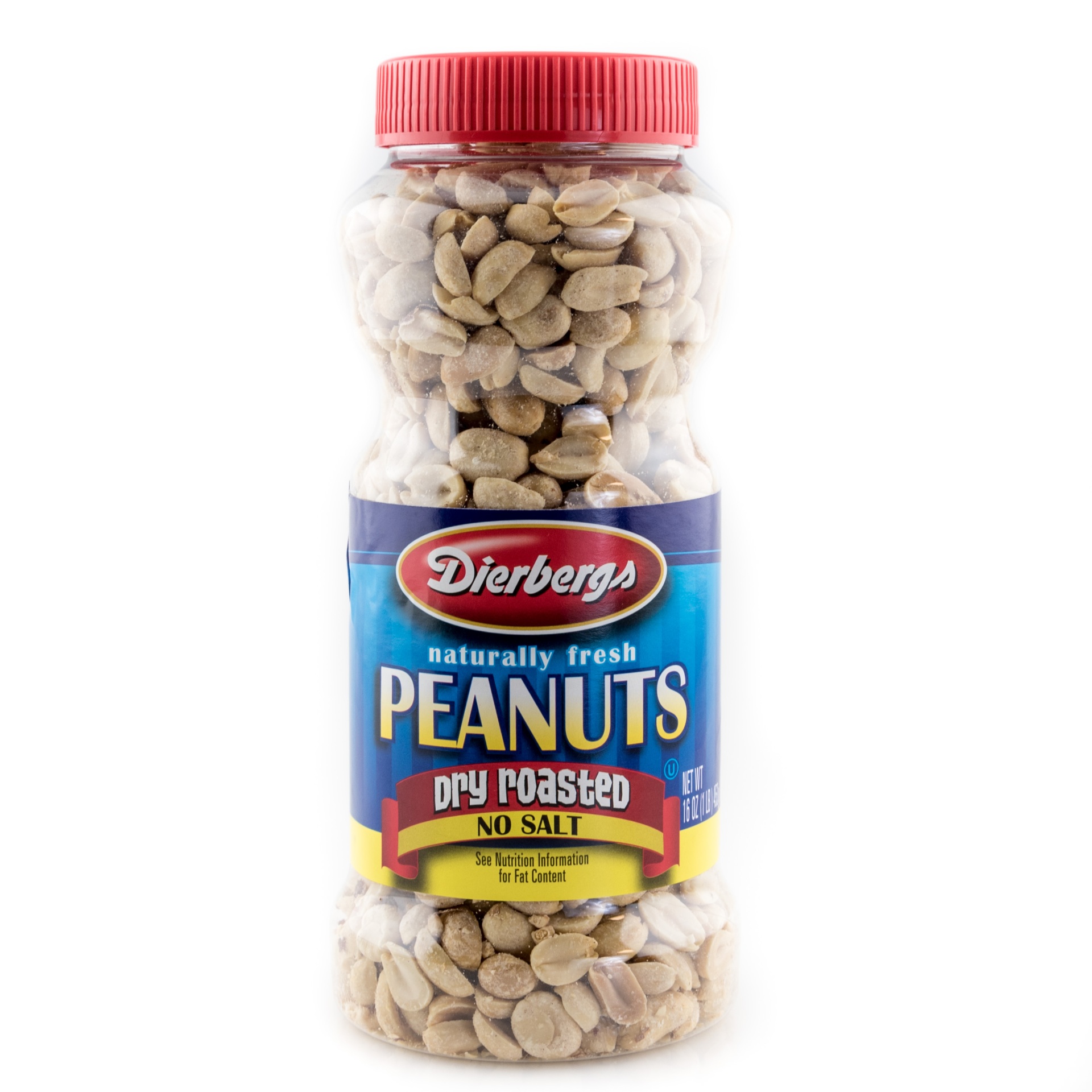 slide 1 of 1, Dierbergs Unsalted Dry Roasted Peanuts, 16 oz