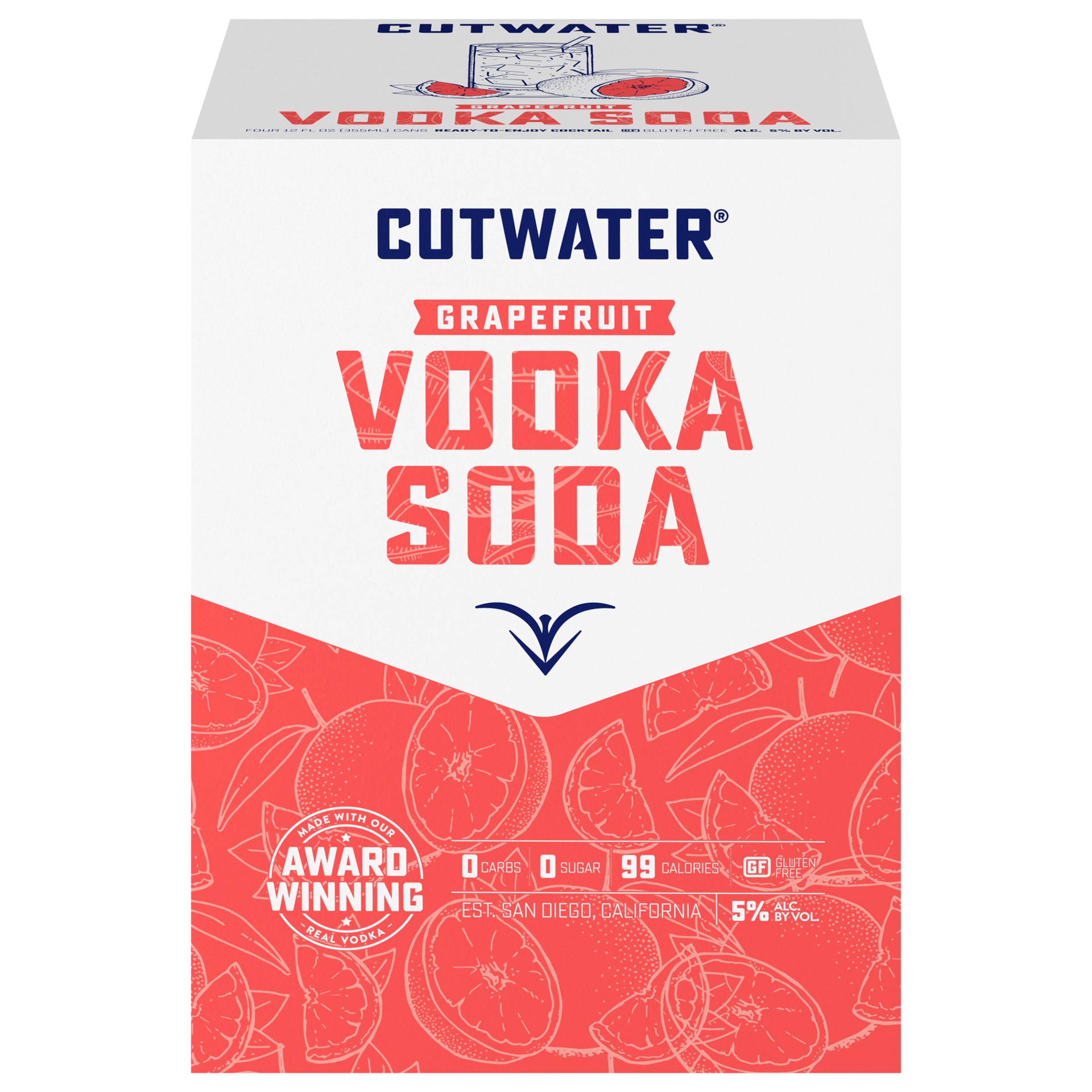 slide 4 of 4, Cutwater Spirits Grapefruit Vodka Soda 4 - 12 fl oz Cans, 4 ct; 12 oz