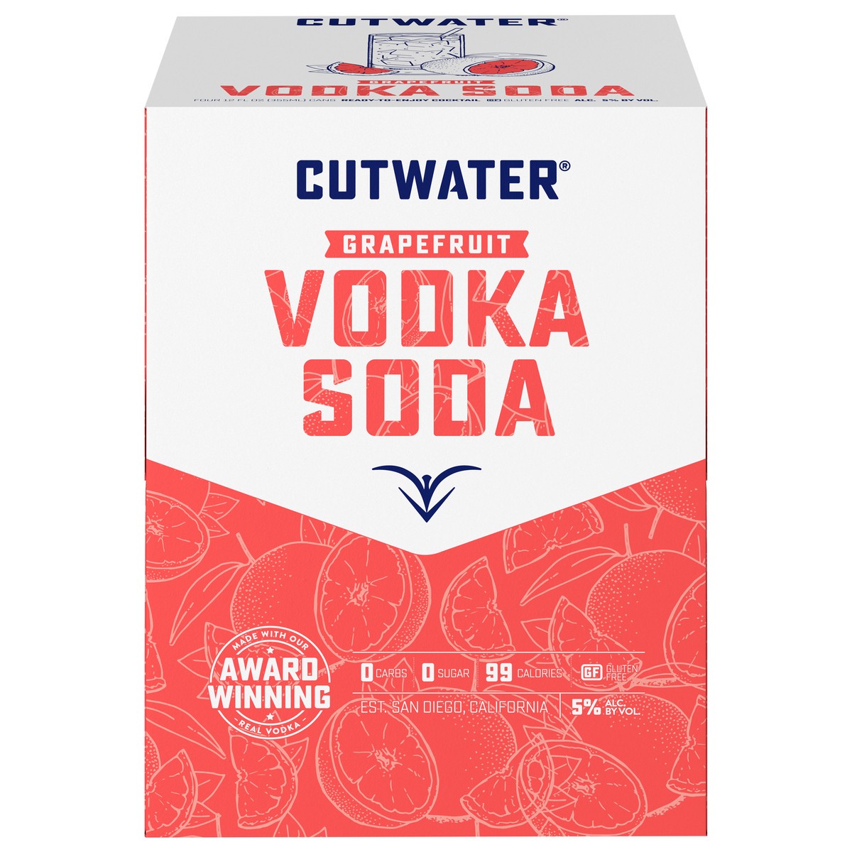 slide 1 of 4, Cutwater Spirits Grapefruit Vodka Soda 4 - 12 fl oz Cans, 4 ct; 12 oz