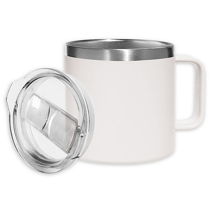 slide 1 of 4, Oggi Stainless Steel Mug with Lid - White, 1 ct