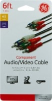 slide 1 of 1, Ge Component Audio And Video Cable - Black, 6 ft