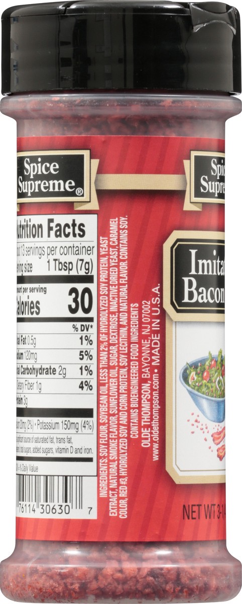 slide 5 of 9, Spice Supreme Imitation Bacon Bits, 3.25 oz