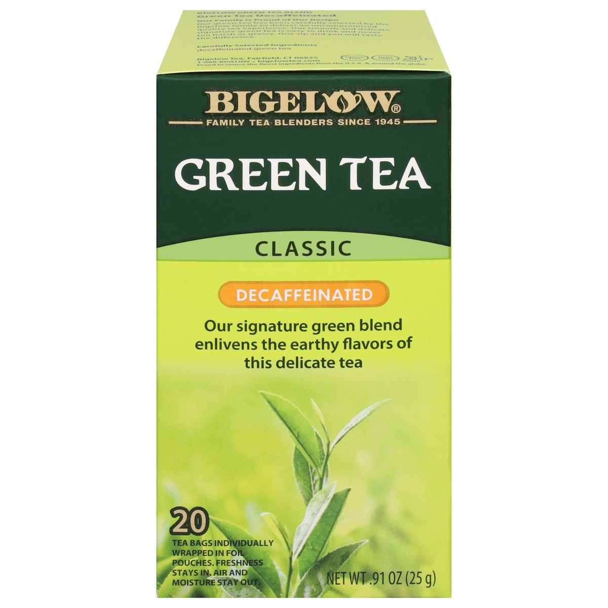 slide 1 of 9, Bigelow Green Tea, Classic, Decaffeinated, Tea Bags, 20 ct
