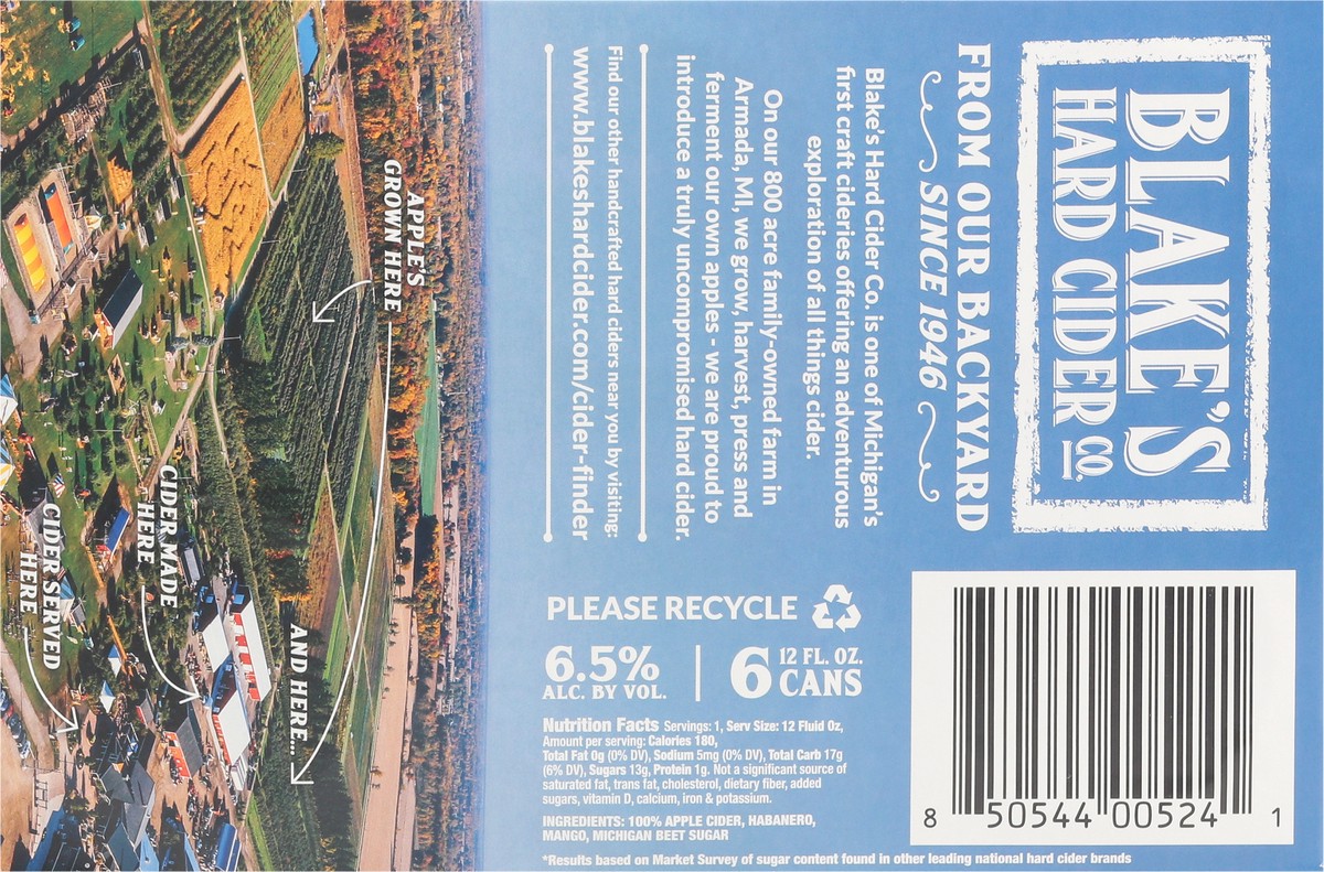 slide 5 of 9, Blake's Hard Cider Co. El Chavo Mango & Habanero Hard Cider 6 - 12 fl oz Cans, 6 ct