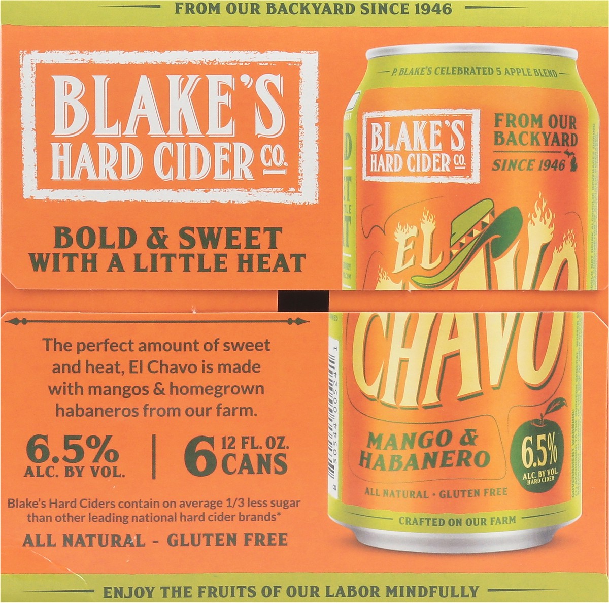 slide 2 of 9, Blake's Hard Cider Co. El Chavo Mango & Habanero Hard Cider 6 - 12 fl oz Cans, 6 ct