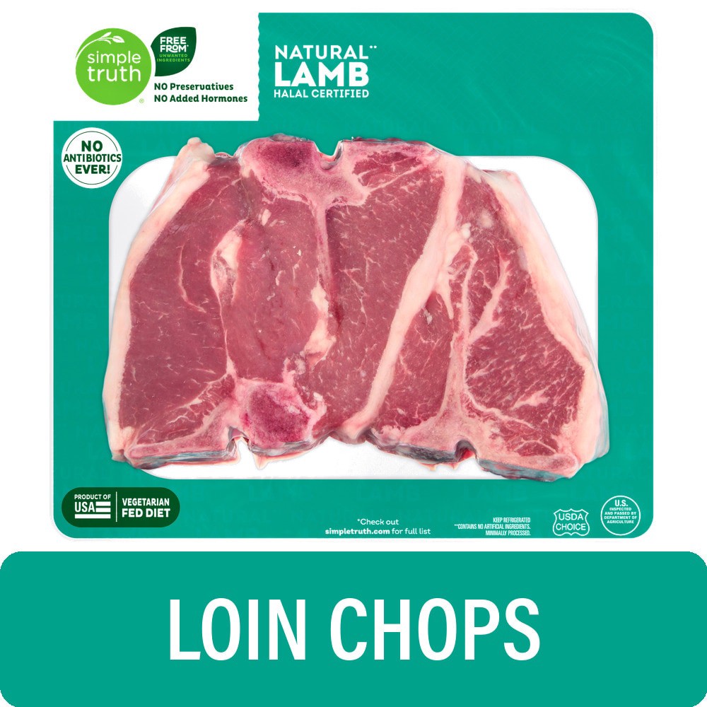 slide 1 of 1, Simple Truth Natural Lamb Loin Chops, per lb
