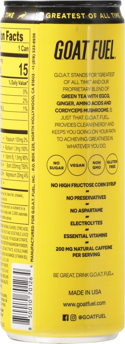 slide 3 of 9, G.O.A.T. Fuel Peach Pineapple Energy Drink - 12 fl oz, 12 fl oz