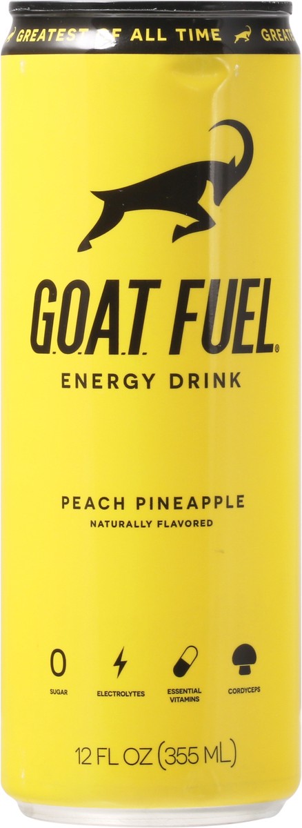 slide 6 of 9, G.O.A.T. Fuel Peach Pineapple Energy Drink - 12 fl oz, 12 fl oz