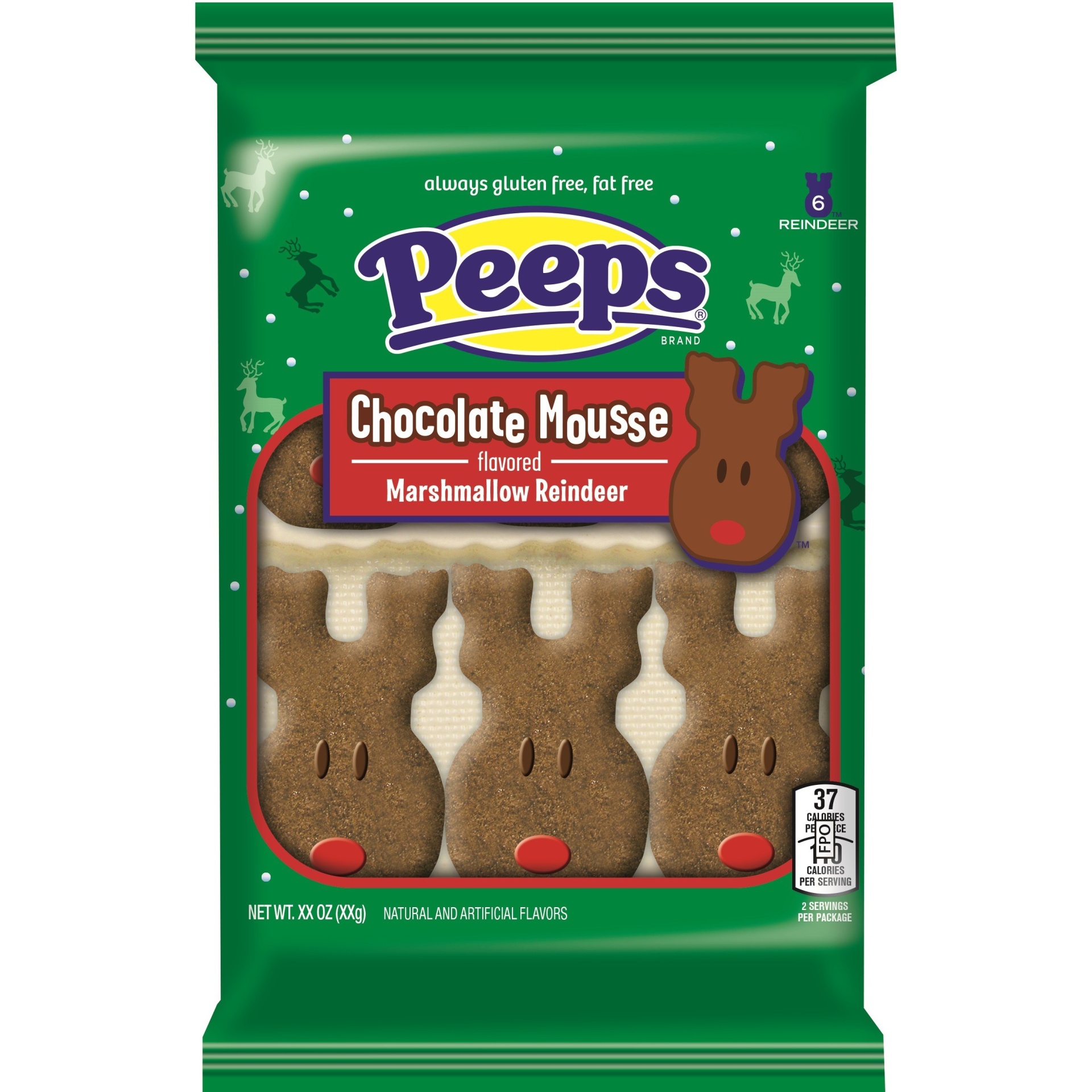 slide 1 of 5, Peeps Marshmallow Reindeer 2.375 oz, 2.38 oz