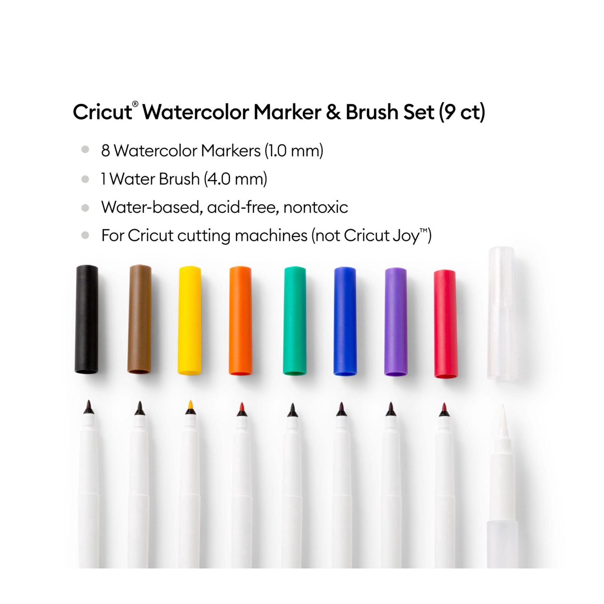 slide 8 of 8, Cricut Watercolor Marker & Brush Set, 9 ct