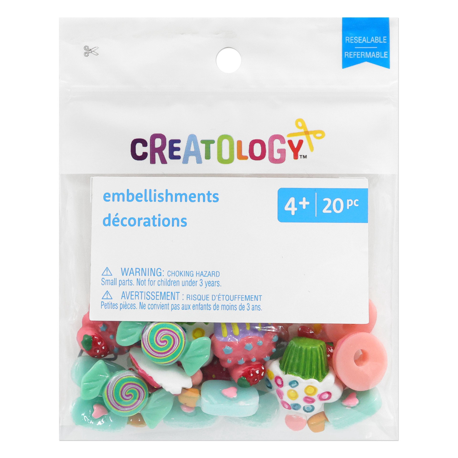 slide 2 of 3, Mixed Sweet Treat Embellishments, 20ct. By Creatology, 20 ct