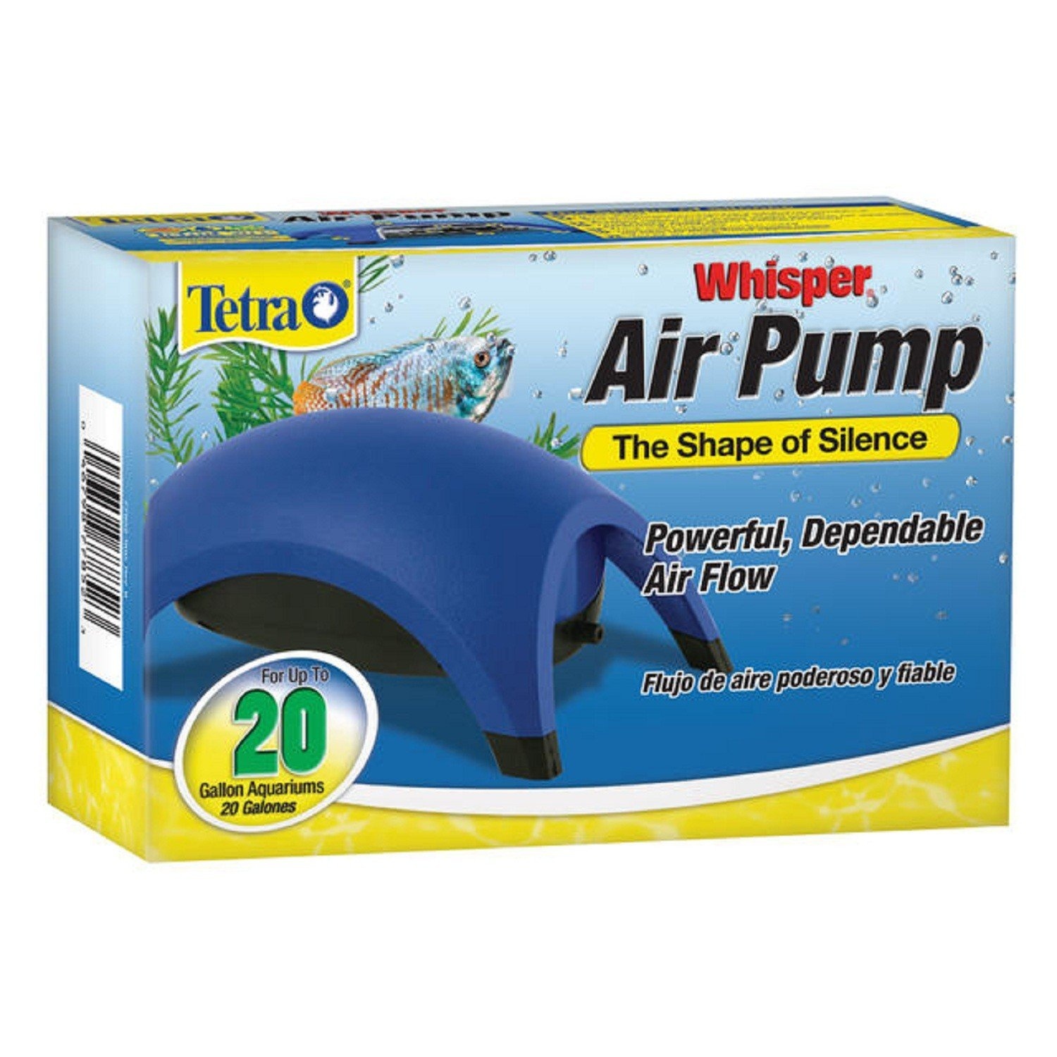 slide 1 of 1, Tetra Whisper Aquarium Air Pump, for 20 Gallon Aquariums, 1 ct