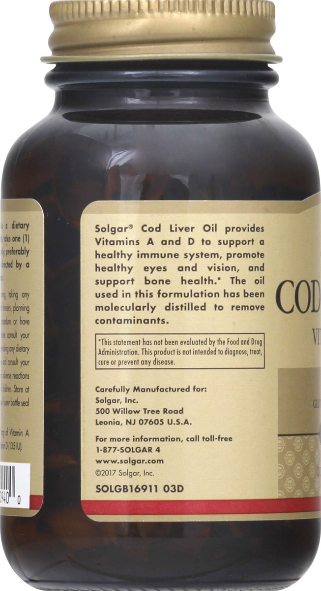 slide 4 of 7, Solgar Cod Liver Oil Softgels, 100 ct