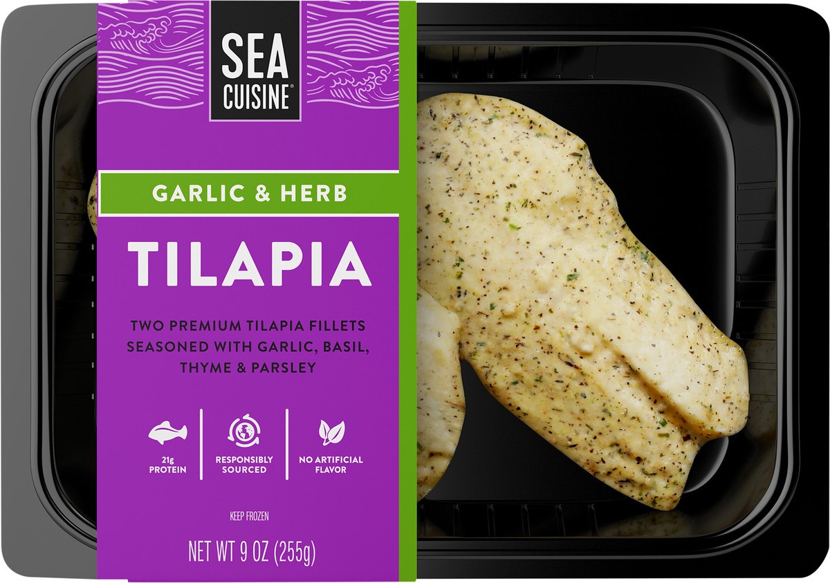 slide 2 of 3, Sea Cuisine Garlic & Herb Tilapia Fillets, 9oz, 9 oz
