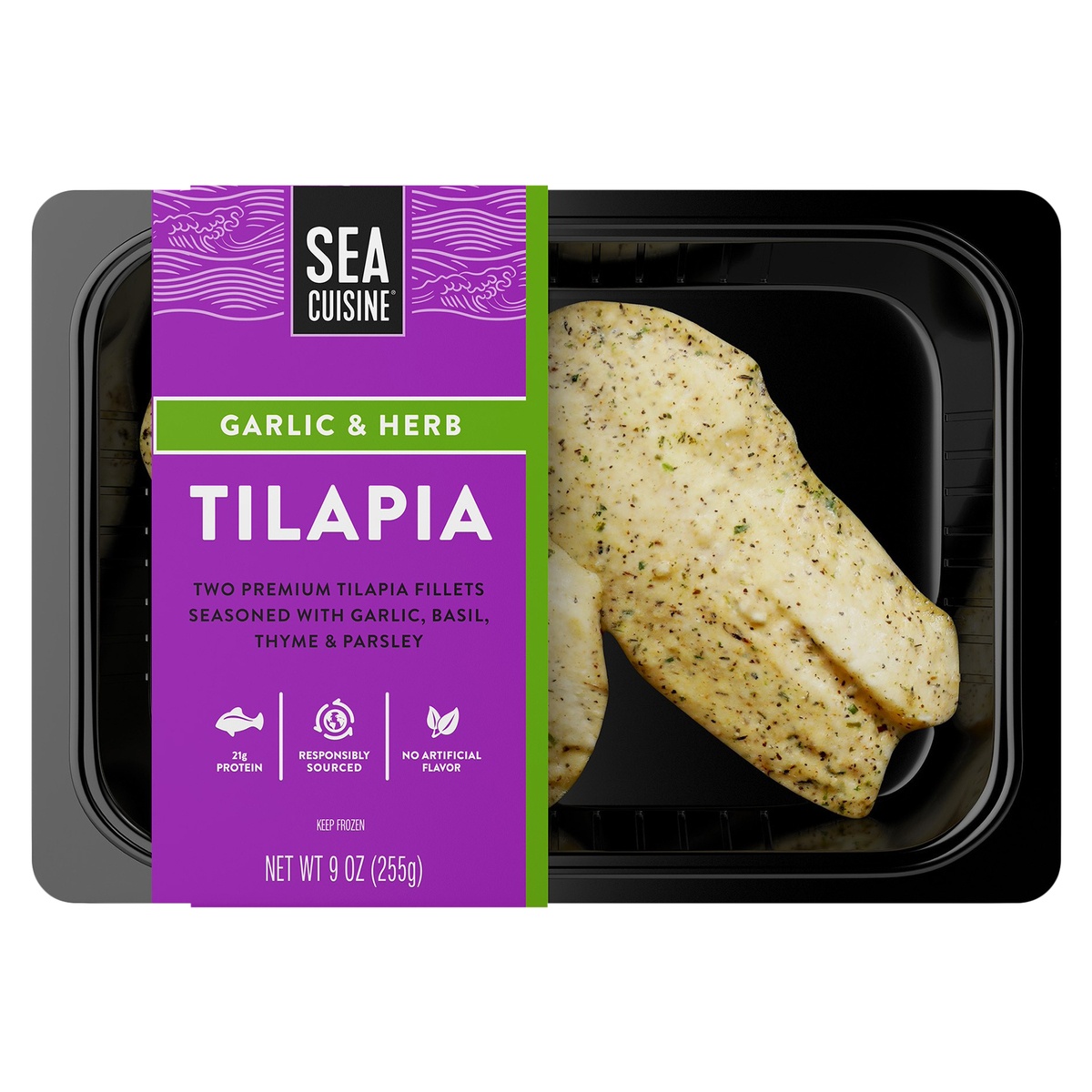 slide 1 of 6, Sea Cuisine Pan Sear Garlic & Herb Tilapia - Frozen - 9oz, 9 oz