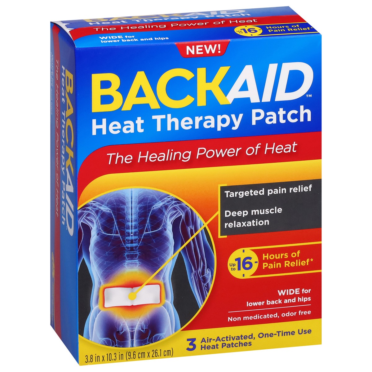 slide 2 of 4, BACKAID Heat Therapy Patch 3 Each, 3 ct