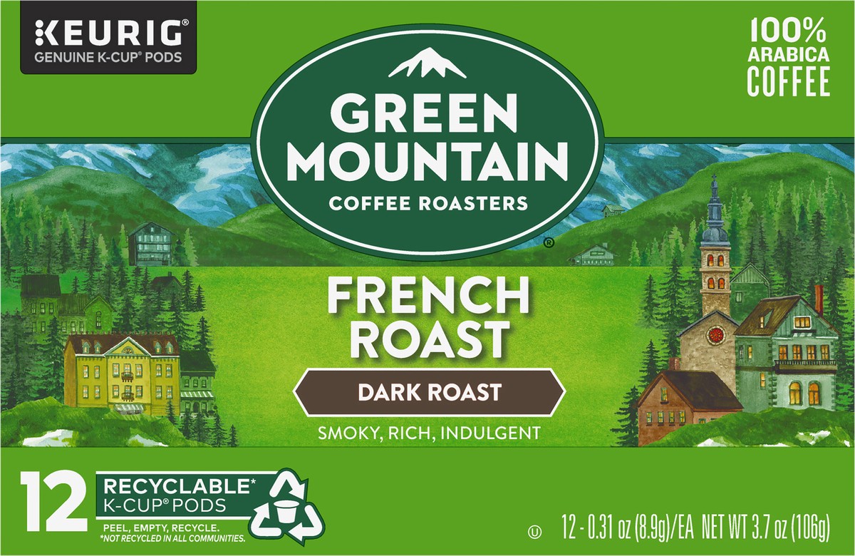 slide 4 of 7, Green Mountain Coffee Roasters French Roast Keurig K-Cup Pods, Dark Roast Coffee, 12 Count, 12 ct