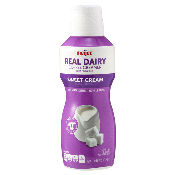 slide 19 of 21, Meijer Real Dairy Coffee Creamer Sweet Cream, 32 oz