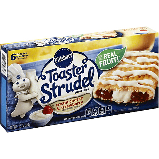 slide 1 of 1, Pillsbury Toaster Strudel Cream Cheese & Strawberry Toaster Pastries, 6 ct