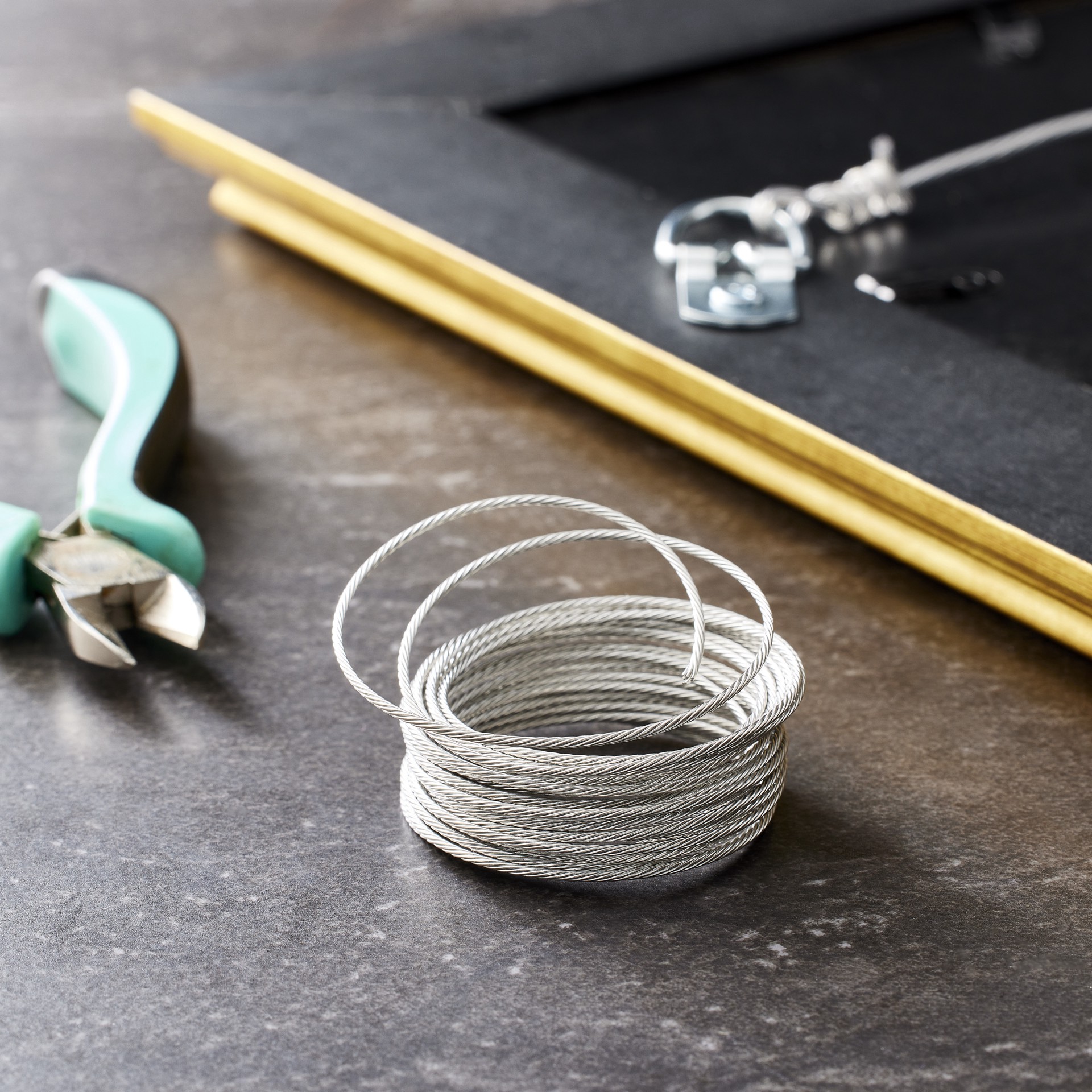 slide 2 of 2, 9ft. Durasteel Hanging Wire, 100lb., 100 lb