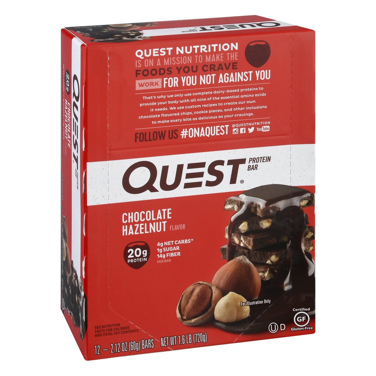 slide 2 of 12, Quest Chocolate Hazelnut Flavor Protein Bar 12 ea, 12 ct