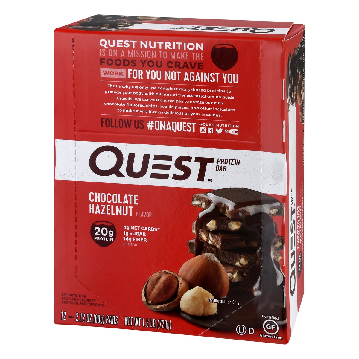 slide 11 of 12, Quest Chocolate Hazelnut Flavor Protein Bar 12 ea, 12 ct