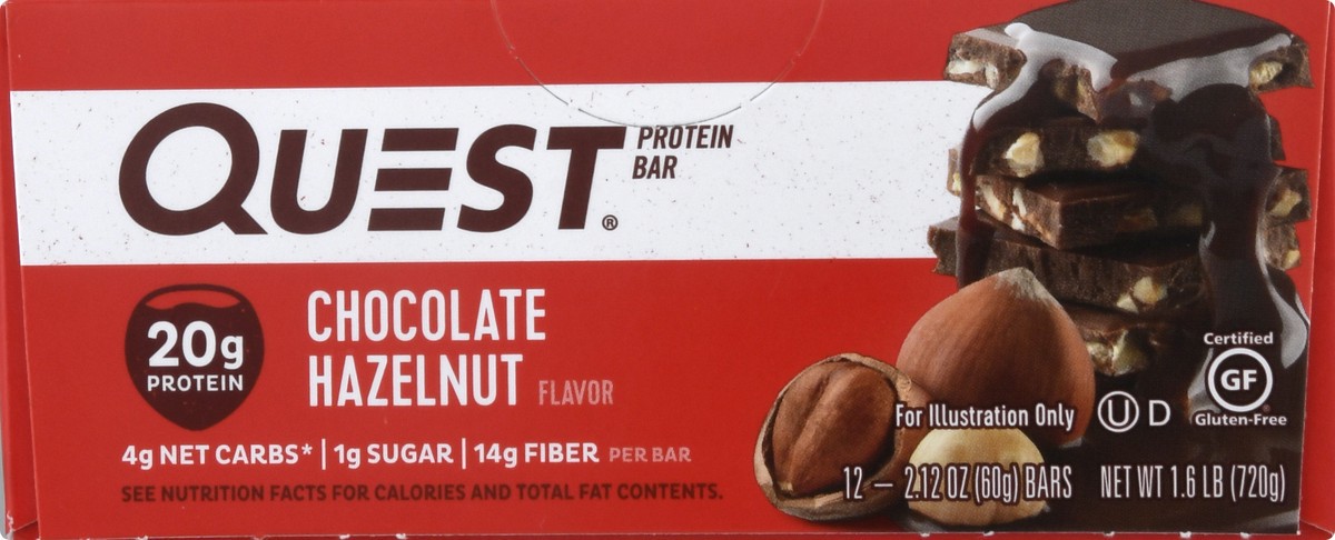 slide 12 of 12, Quest Chocolate Hazelnut Flavor Protein Bar 12 ea, 12 ct