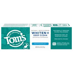 Tom's of Maine Whiten+ Deep Clean Toothpaste, Peppermint, 4.0 oz