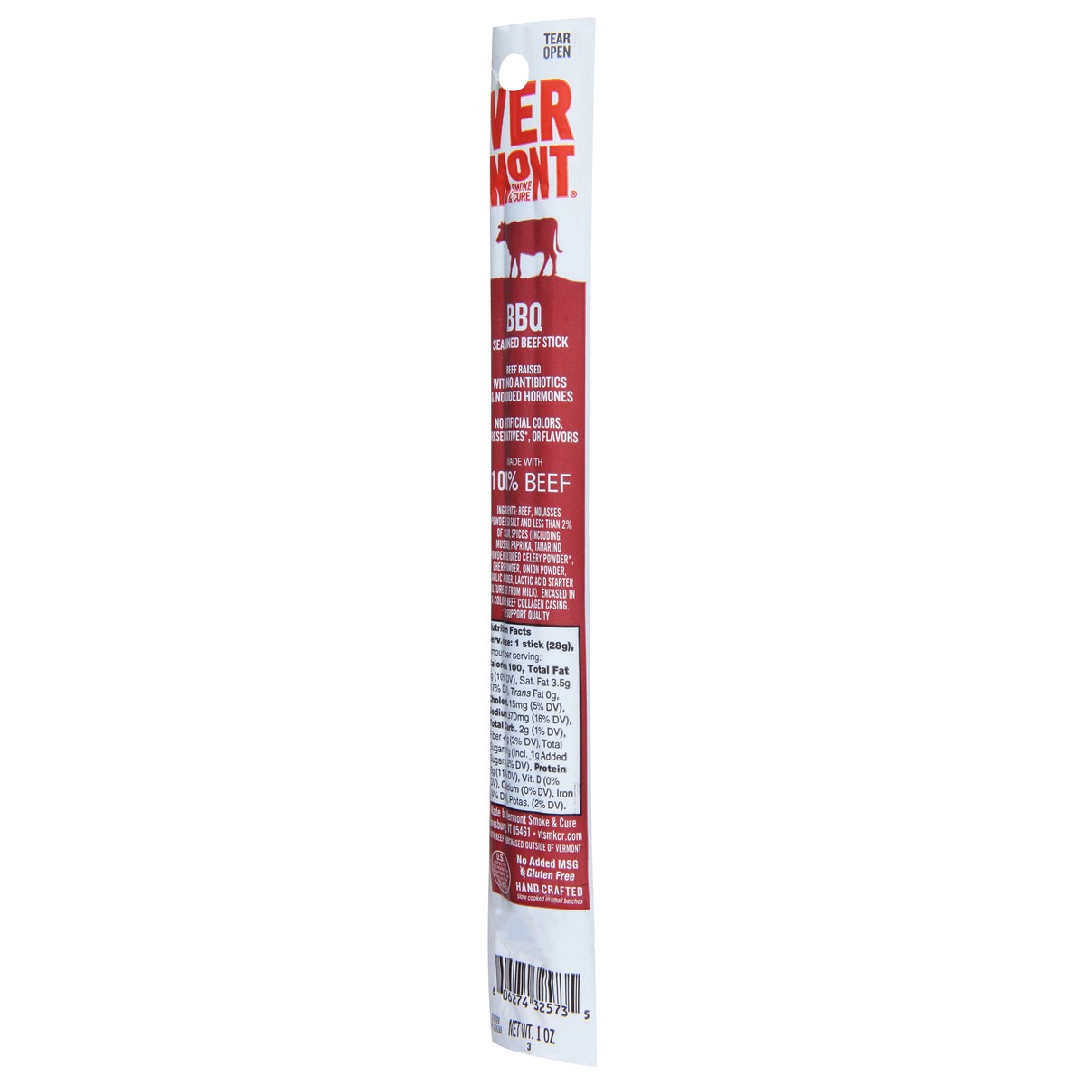 slide 8 of 9, Vermont Smoke & Cure BBQ Seasoned Beef Stick 1 oz, 1 oz