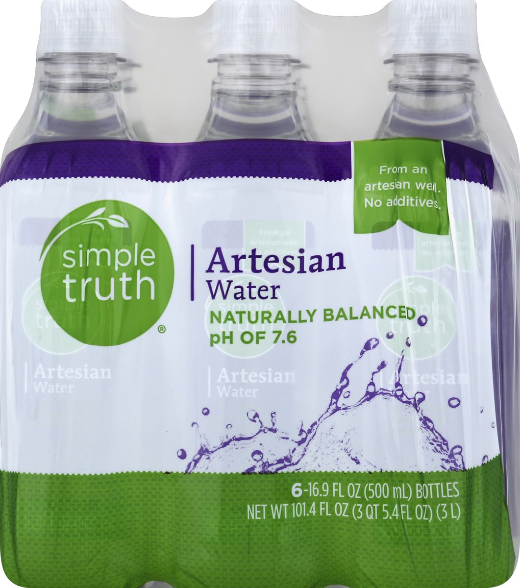 slide 1 of 5, Simple Truth Artesian Water - 6 ct; 16.9 fl oz, 6 ct; 16.9 fl oz