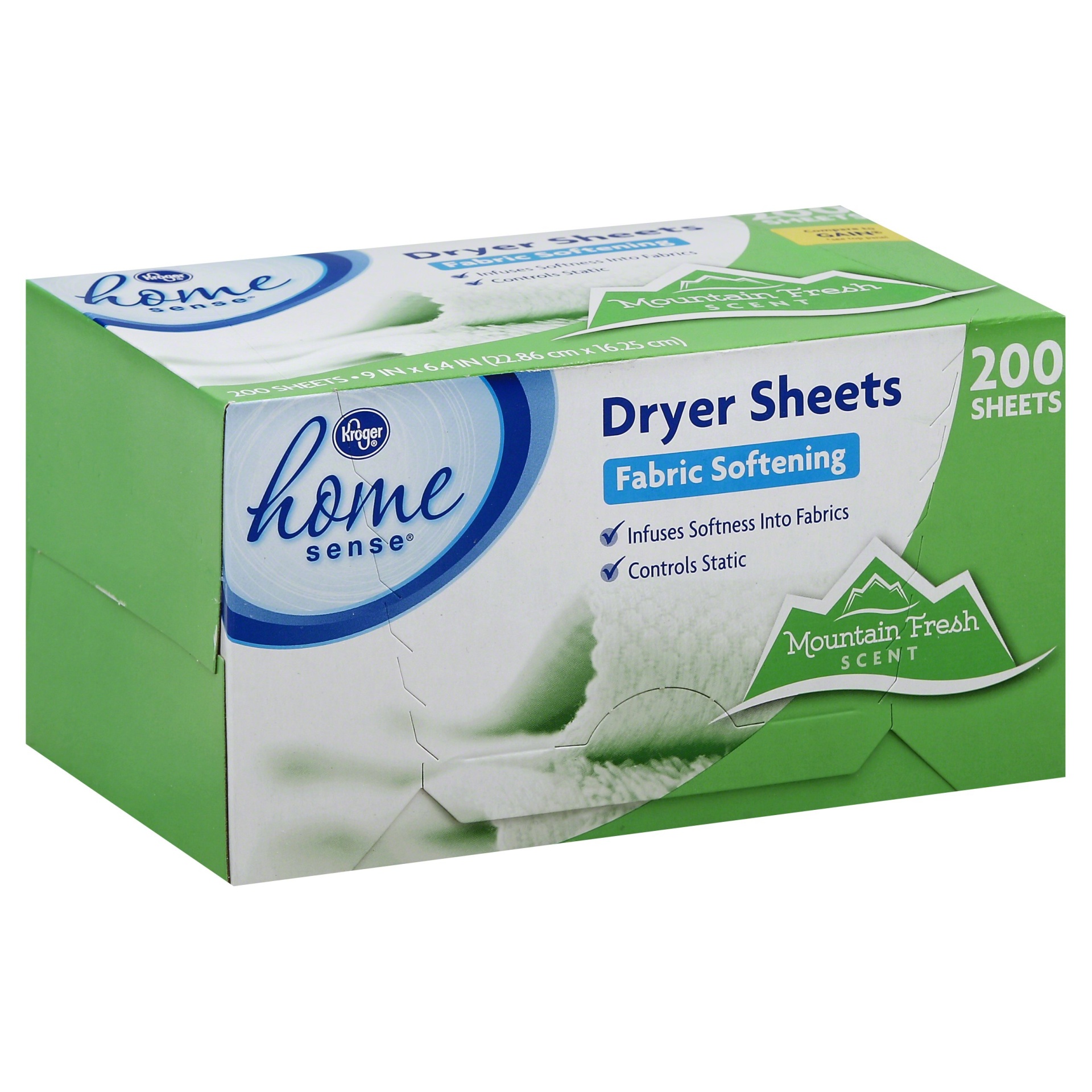 slide 1 of 1, Kroger Home Sense Mountain Fresh Dryer Sheets, 200 ct