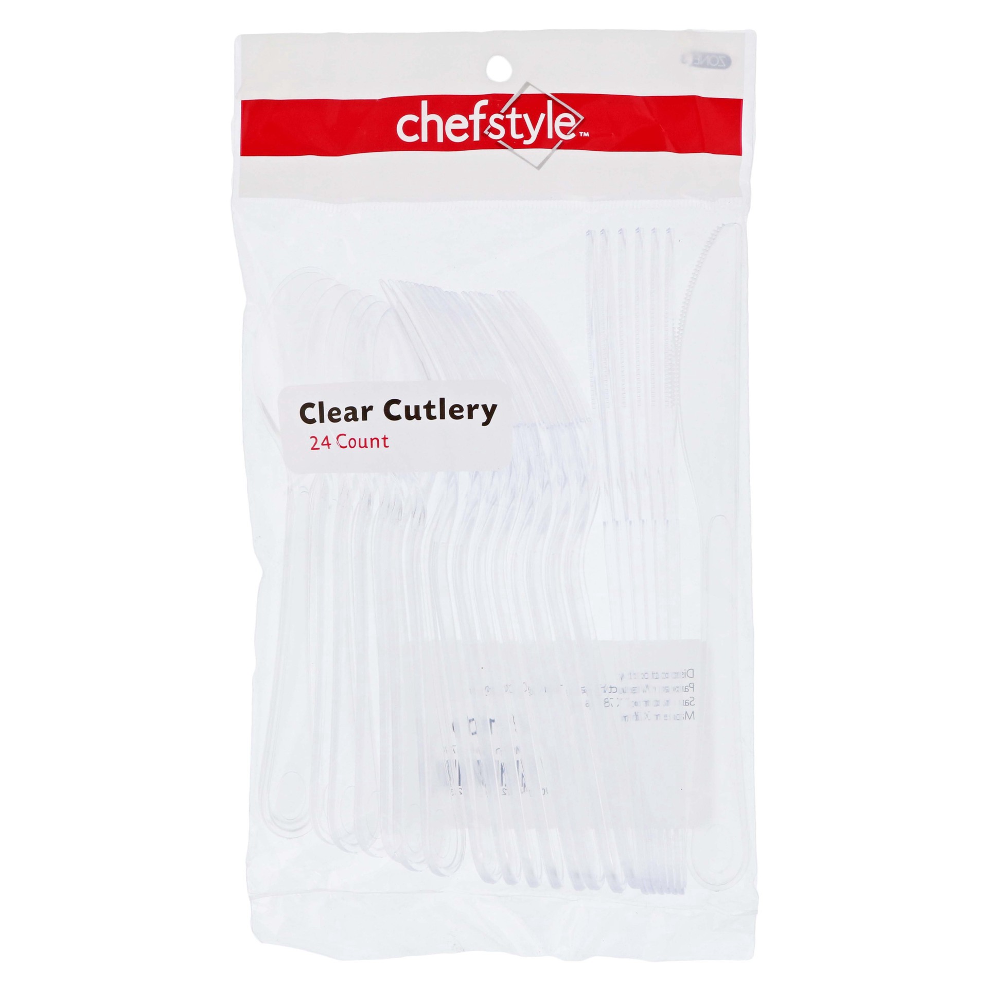 slide 1 of 1, chefstyle Clear Combo Cutlery, 1 ct