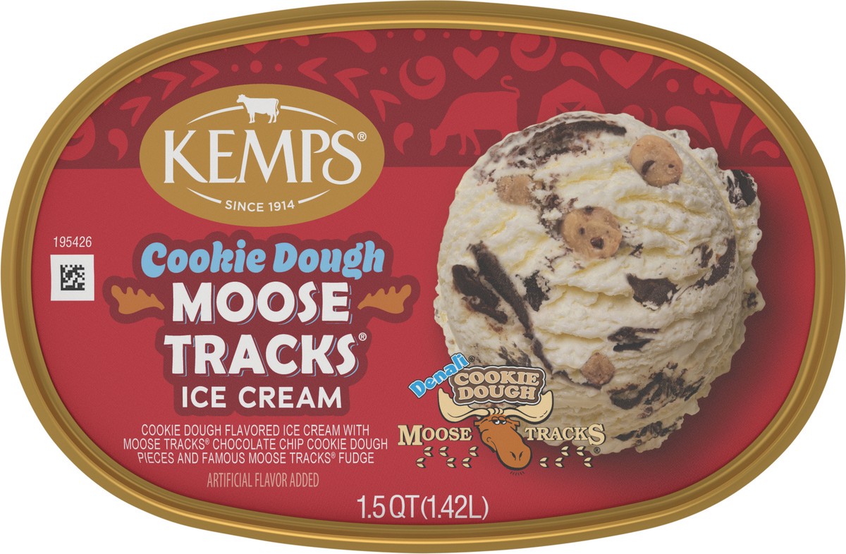 slide 2 of 14, Kemps Cookie Dough Moose Tracks Ice Cream 1.5 Quart,