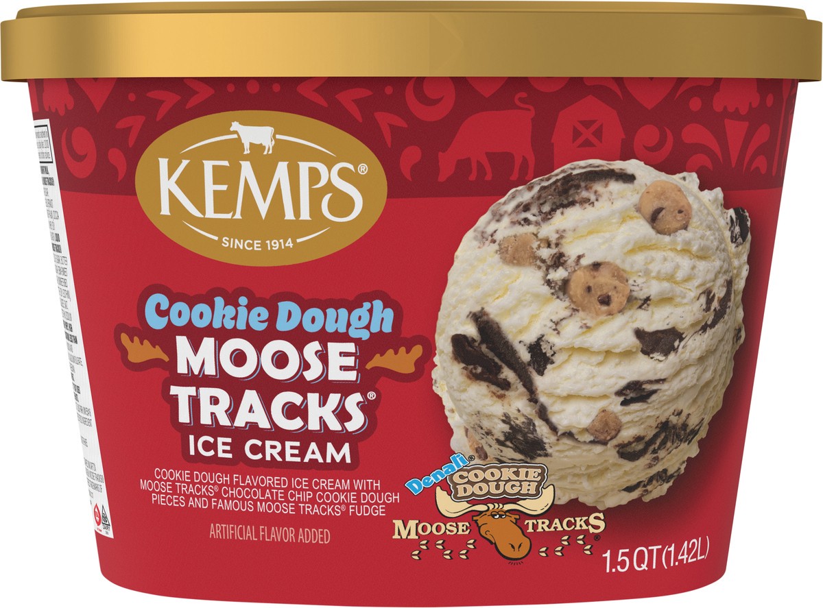 slide 8 of 14, Kemps Cookie Dough Moose Tracks Ice Cream 1.5 Quart,