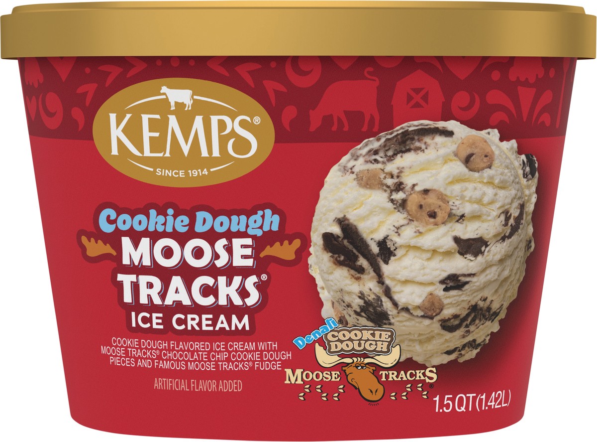 slide 5 of 14, Kemps Cookie Dough Moose Tracks Ice Cream 1.5 Quart,