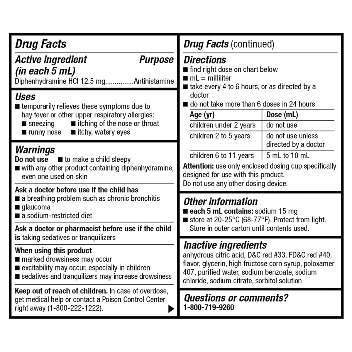 slide 21 of 29, Meijer Children's Allergy Relief, Diphenhydramine HCl / Oral Solution, Antihistamine, Cherry Flavor, 12.5 mg, 5 ml, 4 oz